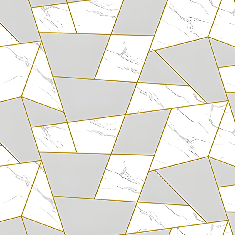 Kullattu geometrinen olohuoneen taustaseinäkoriste PET-siirtokalvo
