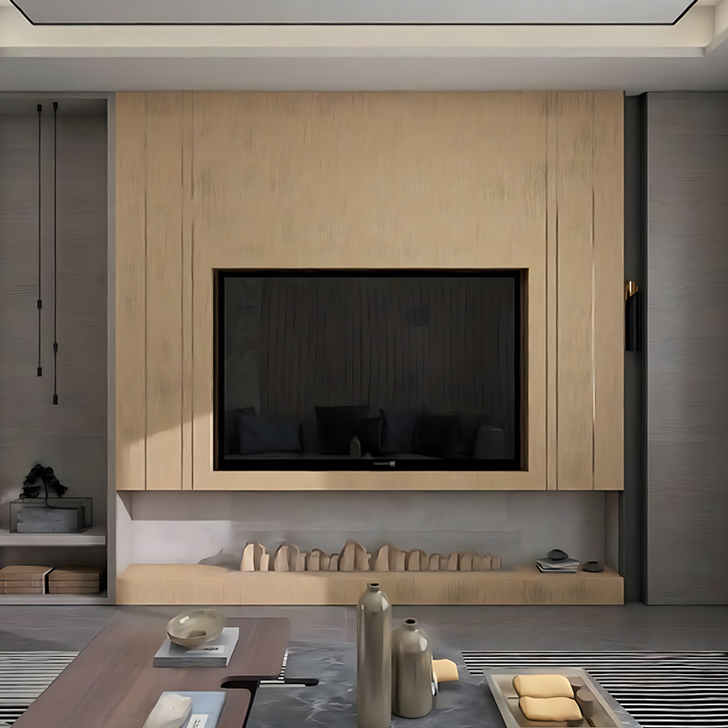 Golden Oak Textured Olohuoneen TV-kaappi PET-lämmönsiirtokalvo